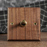 Maison Voltier Walnut Toggle Switch – Vintage Brass Wall Switch with USB Option | Luxury Retro Electrical Hardware