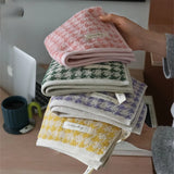 Maison Échelon Houndstooth Cotton Face Towel – Luxury Jacquard Hand Towel | Soft Vintage Bathroom Linen