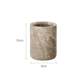 Valdore Emperador Marble Bathroom Accessories Set – 7-Piece Natural Stone Luxury Collection | Spa-Inspired Bathroom Décor