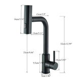 NoirSpray Pull-Down Kitchen Tap – Gunmetal Stainless Steel Mixer Faucet | 6-Function Spray & 360° Swivel