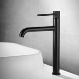 ObsidianVale Mono Basin Tap – Matte Black Bathroom Mixer | Solid Brass Contemporary Vanity Faucet