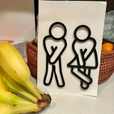 Restroom Duo Ladies & Gents Door Sign – Creative 2D Acrylic Toilet Signage | Frameless Washroom Door Plaque | Modern Entrance Décor