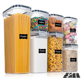 PurePantry FreshSeal Container Set – 7 Piece Airtight Kitchen Storage Collection | BPA-Free Stackable Food Organisers