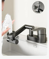 AquaTwist FlexPro Basin Mixer – 360° Swivel Bathroom Faucet | Dual-Handle Hot & Cold Sink Tap