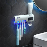 Velora Pure UV Toothbrush Sanitiser – Solar-Powered Wall-Mounted Steriliser & Automatic Toothpaste Dispenser