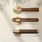 Ardenvale Walnut Door Handle Set – Quiet Interior Lock System | Vintage Wooden Lever Door Hardware