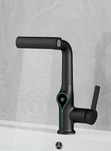 AquaSense Waterfall Basin Mixer – Digital Temperature Display Bathroom Faucet | Adjustable Luxury Sink Tap