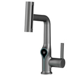 AquaSense Waterfall Basin Mixer – Digital Temperature Display Bathroom Faucet | Adjustable Luxury Sink Tap