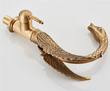 Aurelia Swan Waterfall Basin Mixer – Luxury Gold Brass Bathroom Faucet | Elegant Single Lever Sink Tap