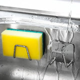 SteelNest Adhesive Organiser – 304 Stainless Steel Sponge & Towel Holder | No-Drill Wall Storage Rack