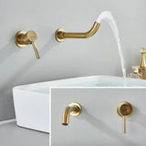 Aureva LuxaWall Elite – Brushed Gold Concealed Wall-Mount Bathroom Faucet