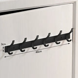 Novalith Luxe BlackHook Aluminium Wall Hook Rail – Multi-Hook Coat & Towel Organiser in Matte Black | Heavy-Duty Wall-Mounted Storage for Bathroom, Kitchen & Hallway