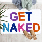 Velveté “Get Naked” Bath Rug – Luxury Microfibre Shaggy Bathroom Mat | Non-Slip Modern Bathroom Décor