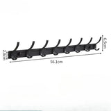 Novalith Luxe BlackHook Aluminium Wall Hook Rail – Multi-Hook Coat & Towel Organiser in Matte Black | Heavy-Duty Wall-Mounted Storage for Bathroom, Kitchen & Hallway