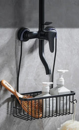 AquaOrdnung Aluminum Wall Shelf – Space-Saving Bathroom & Kitchen Organizer | Black, White & Grey