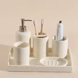 KaoriStone Wabi-Sabi Bathroom Accessories Set – Natural Stone Spa Collection | Minimalist Luxury Vanity Décor