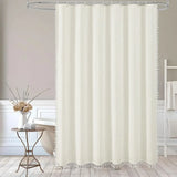 AlderLoom LinenShield Waterproof Shower Curtain – Rustic Linen-Effect Fabric Bathroom Curtain for Farmhouse & Boutique Hotel Style Bathrooms