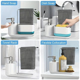 Velora Sync Sink Organiser – 5-in-1 Soap Dispenser & Kitchen Cleaning Station with Sponge Holder