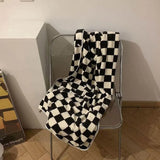MonoLuxe Plaid Towel Collection – Black & White Coral Fleece Towels | Soft Quick-Dry Bathroom Set