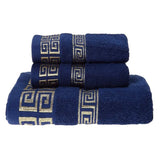 WinterLuxe Embroidered Cotton Towel Set – 3-Piece Jacquard Bathroom Collection | Soft Absorbent Luxury Towels