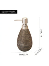 MaisonCeré Heritage Soap Dispenser – Vintage Ceramic Refillable Pump Bottle for Bathroom & Kitchen
