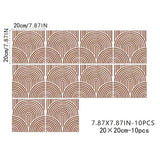 ArtTiles 10-Piece Abstract Matte Tile Sticker Set – Waterproof Peel-and-Stick Vinyl Décor for Kitchen & Bathroom