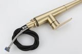 LustraGold Kitchen Faucet – Brushed Gold Sink Mixer | Hot and Cold Water Control | Modern Faucet with Ceramic Cartridge