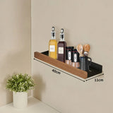 Velmora CulinaWood Wall Shelf – No-Drill Kitchen Storage Organiser for Spices, Cutting Boards & Utensils | Modern Wood-Effect Metal Rack