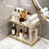 Steelora Double-Tier Storage Shelf – Waterproof Metal Bathroom & Kitchen Organiser | Modern Freestanding Rack