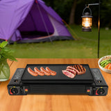 CampChef Duo 2-Burner Camping Stove – 2.5kW Butane/LPG Gas Cooker | Piezo Ignition | Griddle Tray & Carry Case