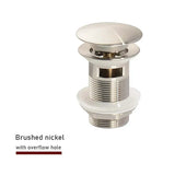 Vellora Brass Click-Clack Basin Waste – Solid Brass Pop-Up Sink Drain | Universal Bathroom Plug with Overflow Option