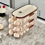 FreshRoll Automatic Egg Organizer – Multi-Tier Rolling Egg Holder | Stackable Refrigerator Egg Storage | Space-Saving Egg Dispenser for Kitchen
