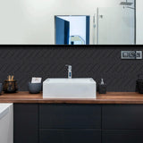 ChevronÉlite Peel & Stick Wall Tiles – Waterproof Herringbone Splashback Panels | Modern 3D Décor Finish