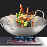 IronFlame Professional Wok Pan – Large Stainless Steel Stir-Fry Cooker | Dual-Handle Kitchen Wok