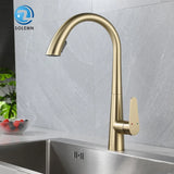 LustraGold Kitchen Faucet – Brushed Gold Sink Mixer | Hot and Cold Water Control | Modern Faucet with Ceramic Cartridge