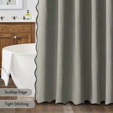 Velouré Scalloped Shower Curtain – Waterproof Luxury Bathroom Curtain | Elegant Wave Edge Design