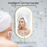 Aurelia Glow Oval LED Mirror – Gold Framed Anti-Fog Bathroom Mirror | Dimmable Luxury Vanity Lighting