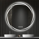 HaloVista LumiCircle LED Bathroom Mirror – Round Anti-Fog Vanity Mirror with Dimmable 3-Tone Lighting