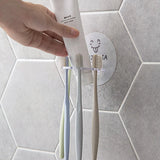 PureGrip Adhesive Bathroom Organiser – No-Drill Toothbrush & Vanity Storage Holder | Space-Saving Wall Rack