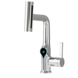 AquaSense Waterfall Basin Mixer – Digital Temperature Display Bathroom Faucet | Adjustable Luxury Sink Tap