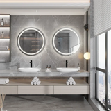 HaloÉclat Smart LED Mirror – 610 mm Round Anti-Fog Bathroom Mirror | Touch-Control Ambient Lighting