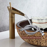 Veloura Cascade Heritage Basin Tap – Antique Waterfall Bathroom Mixer | Elegant Spa-Inspired Vanity Design