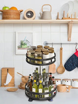 SpinVault Rotating Spice Organiser – 360° Kitchen Storage Carousel | Non-Slip Countertop Rack