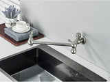 AurumFlex Wall Kitchen Tap – Brushed Gold Swivel Faucet | Premium Space-Saving Cold Water Mixer