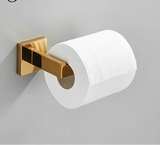 Veloura Luxe Gold Toilet Roll Holder – 304 Stainless Steel Bathroom Wall Mount | Rustproof Modern Tissue Dispenser