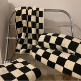 MonoLuxe Plaid Towel Collection – Black & White Coral Fleece Towels | Soft Quick-Dry Bathroom Set