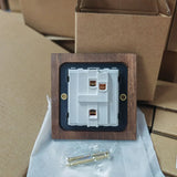 Maison Voltier Walnut Toggle Switch – Vintage Brass Wall Switch with USB Option | Luxury Retro Electrical Hardware