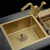 AurumFlow Gold Sink Basket Strainer – Luxury Stainless Steel Drain Stopper | Universal Kitchen & Bathroom Waste Filter