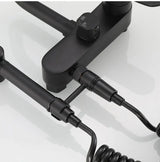 NoirFlow Wall-Mounted Mixer Tap – Matte Black Brass Faucet | 360° Swivel with Side Spray Attachment