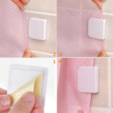 DryVault Shower Curtain Clips – Self-Adhesive Waterproof Curtain Holders for Bathrooms | No-Drill Splash & Wind Protection